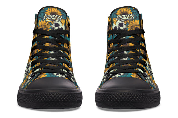 Sunflower And Skulls High Tops