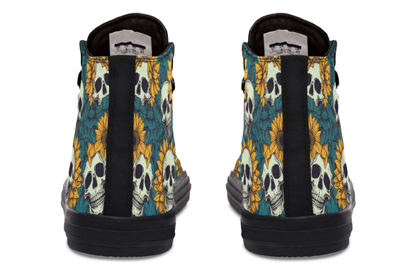 Sunflower And Skulls High Tops