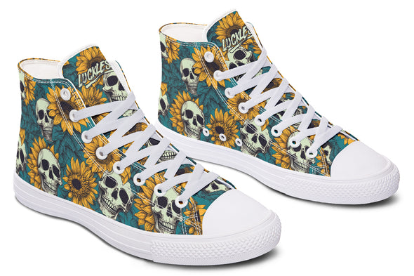 Sunflower And Skulls High Tops