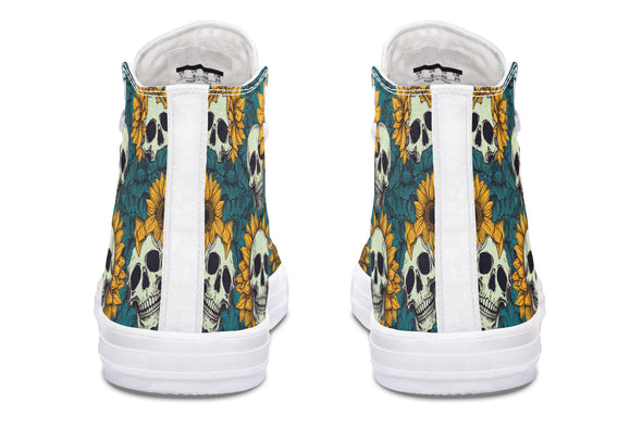 Sunflower And Skulls High Tops