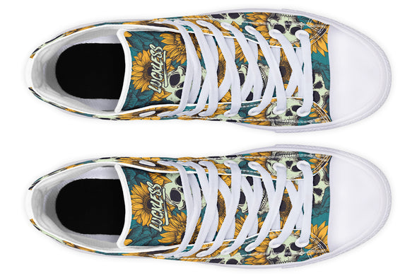 Sunflower And Skulls High Tops