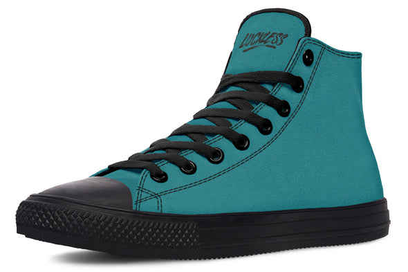 Sunflower And Skulls Teal High Tops