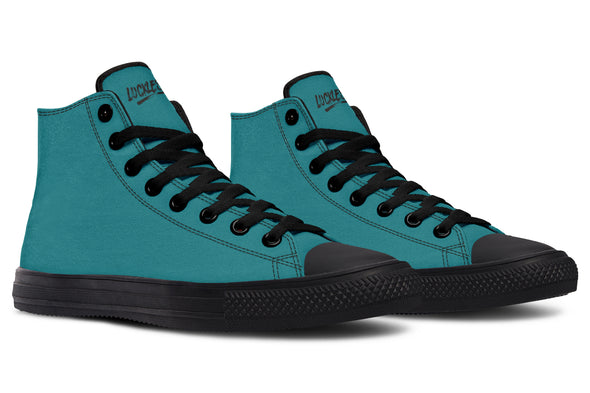 Sunflower And Skulls Teal High Tops