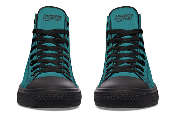 Sunflower And Skulls Teal High Tops