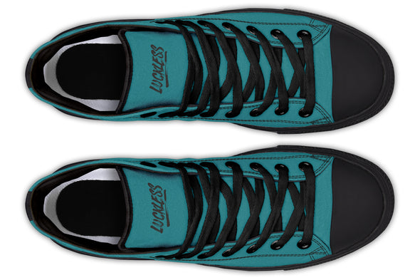 Sunflower And Skulls Teal High Tops