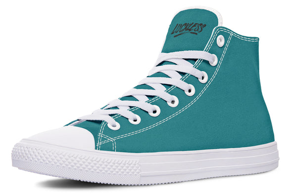 Sunflower And Skulls Teal High Tops