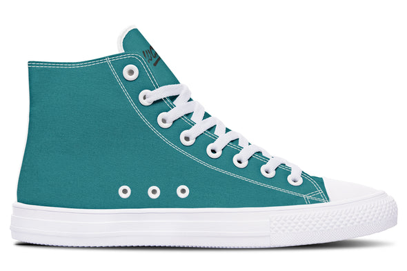 Sunflower And Skulls Teal High Tops