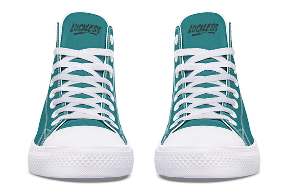Sunflower And Skulls Teal High Tops