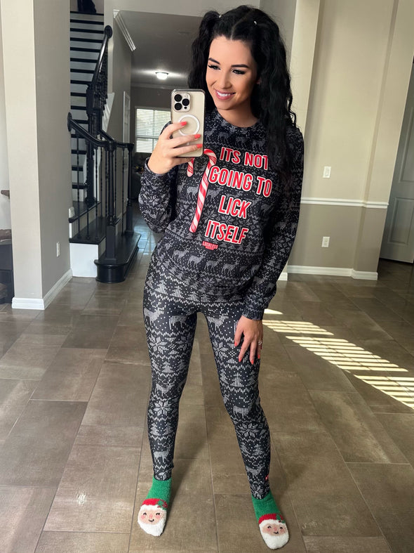 ITS NOT GOING TO LICK ITSELF UNISEX HOLIDAY CREW