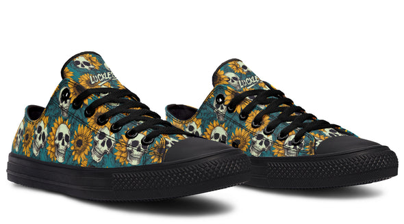 Sunflower And Skulls Low Tops