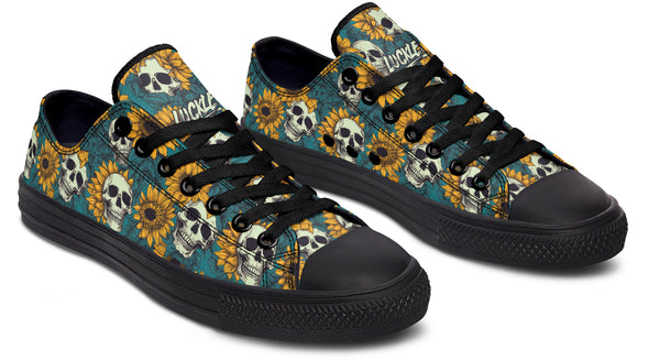 Sunflower And Skulls Low Tops