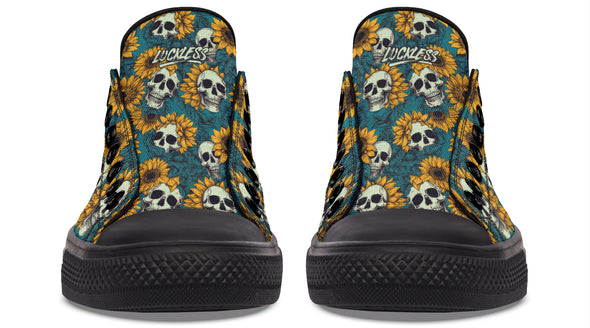 Sunflower And Skulls Low Tops