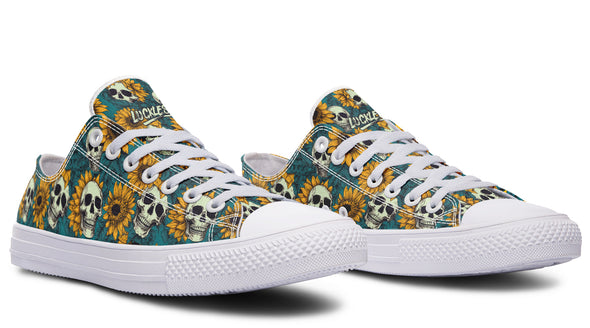 Sunflower And Skulls Low Tops
