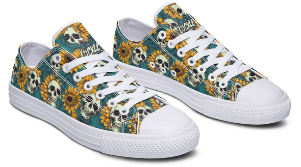 Sunflower And Skulls Low Tops