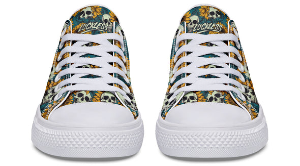 Sunflower And Skulls Low Tops