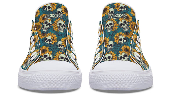 Sunflower And Skulls Low Tops