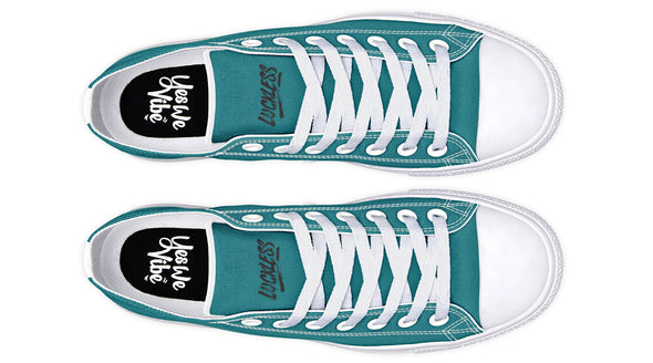 Sunflower And Skulls Teal Low Tops