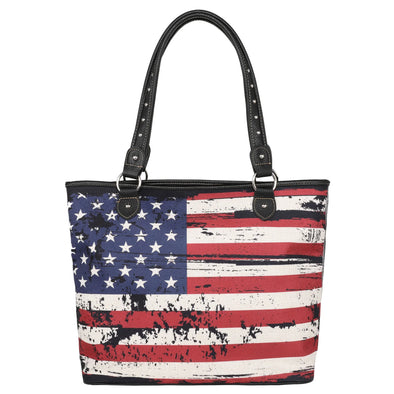 American Flag Canvas Tote Bag