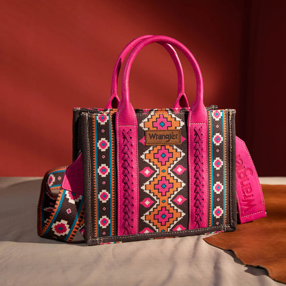 Wrangler Southwestern Canvas Tote - Hot Pink