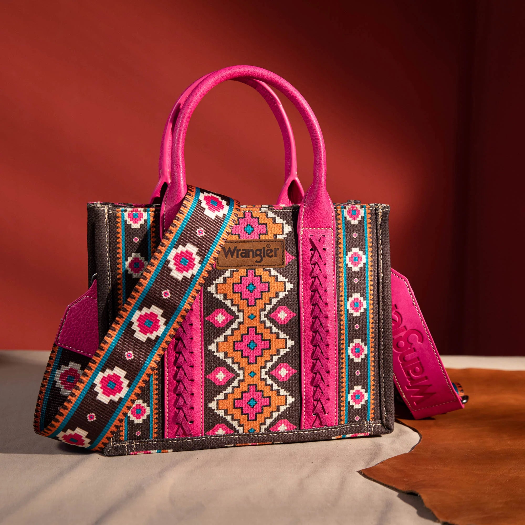 Wrangler Southwestern Canvas Tote - Hot Pink