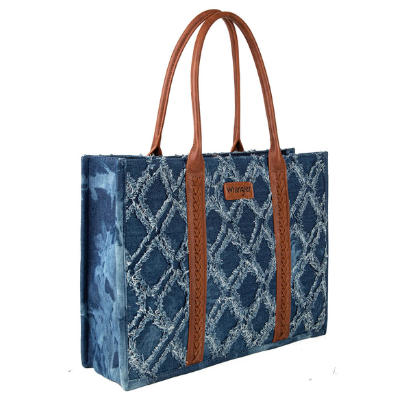 Large Wrangler Frayed Denim Tote