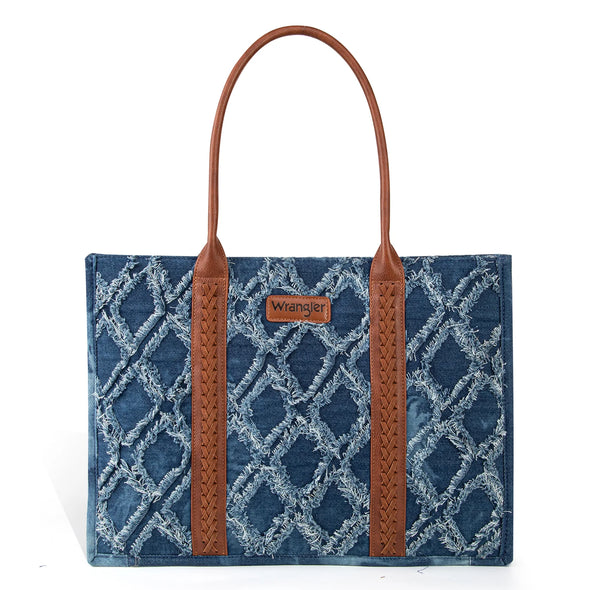 Large Wrangler Frayed Denim Tote