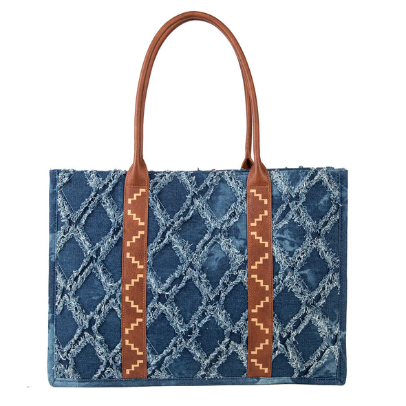Large Wrangler Frayed Denim Tote
