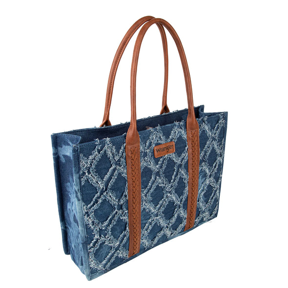 Large Wrangler Frayed Denim Tote