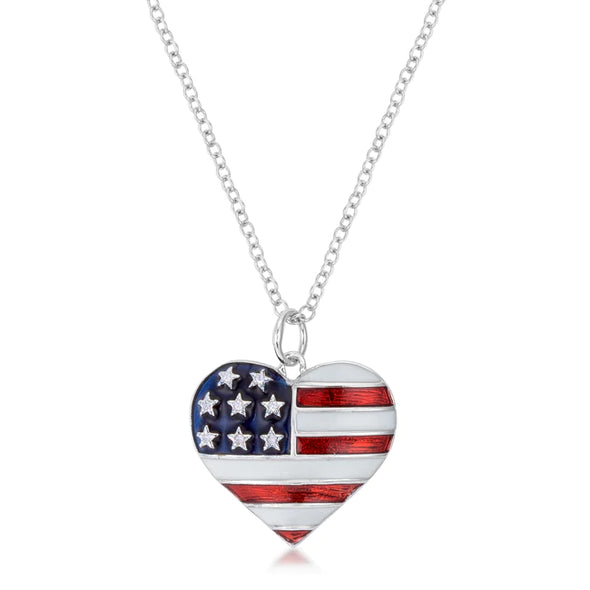 Stars and Stripes Heart Necklace