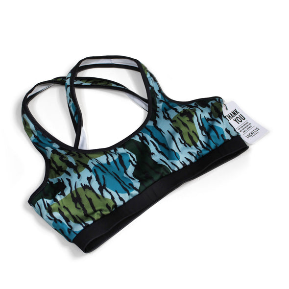 Old Timer Cross-Back Sports Bra | Teal