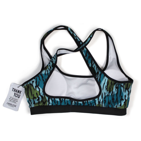 Old Timer Cross-Back Sports Bra | Teal