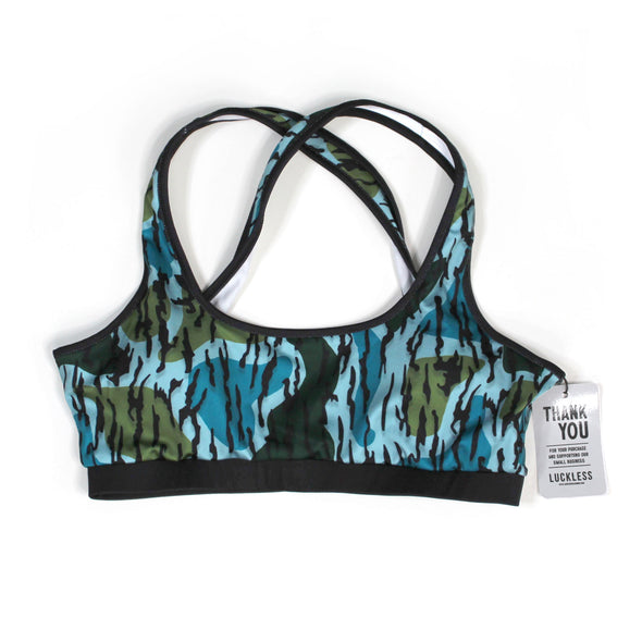 Old Timer Cross-Back Sports Bra | Teal