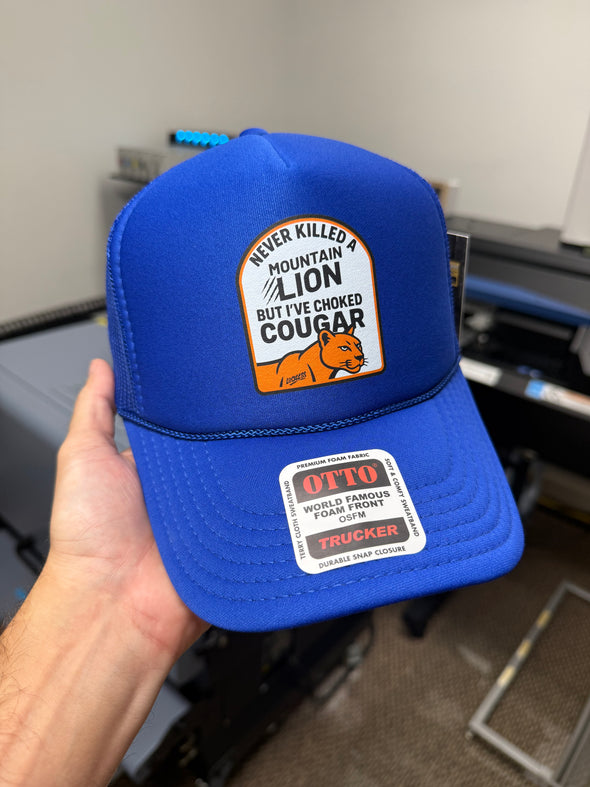 Choked a Cougar Trucker Hat Luckless Outfitters