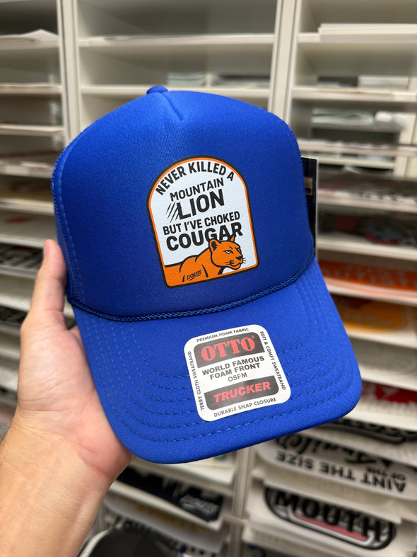 Choked a Cougar Trucker Hat Luckless Outfitters