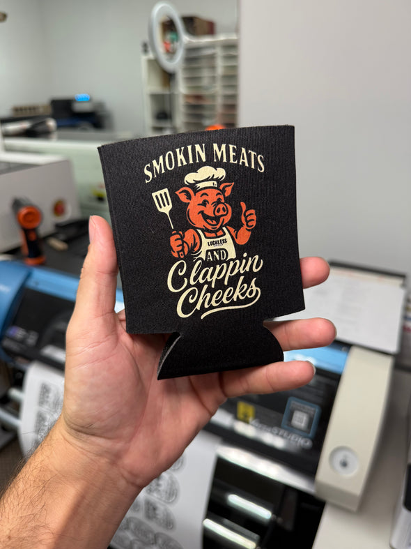 Smokin Meats and Clappin Cheeks Koozie Luckless Outfitters