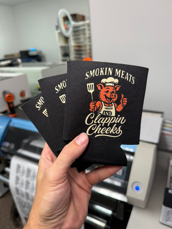 Smokin Meats and Clappin Cheeks Koozie Luckless Outfitters