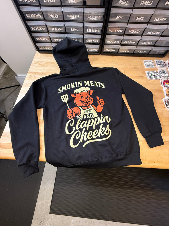 Smokin Meats and Clappin Cheeks Hoodie Luckless Outfitters