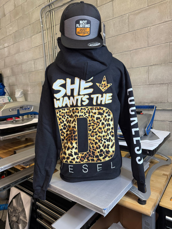 She Wants The Diesel Hoodie Leopard Edition - Luckless Outfitters