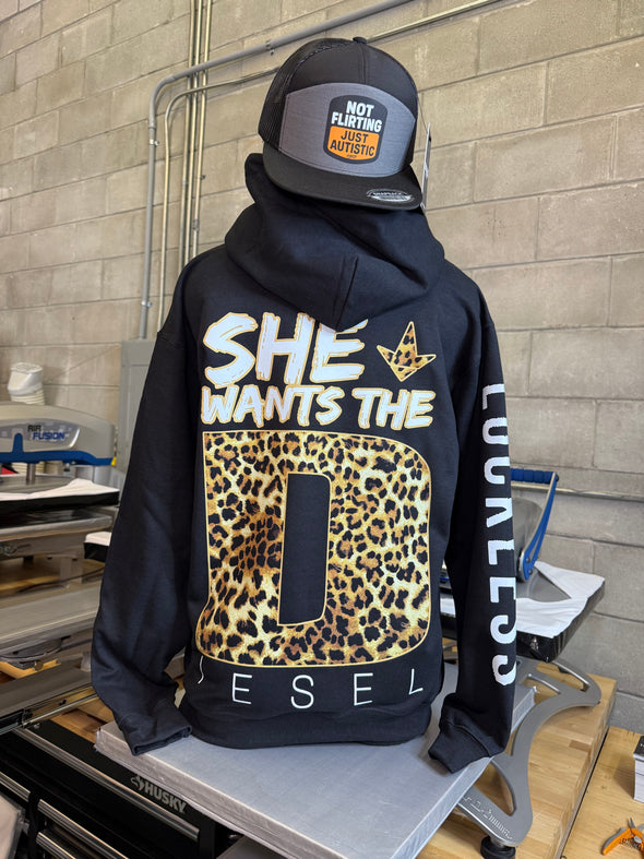 She Wants The Diesel Hoodie Leopard Edition - Luckless Outfitters
