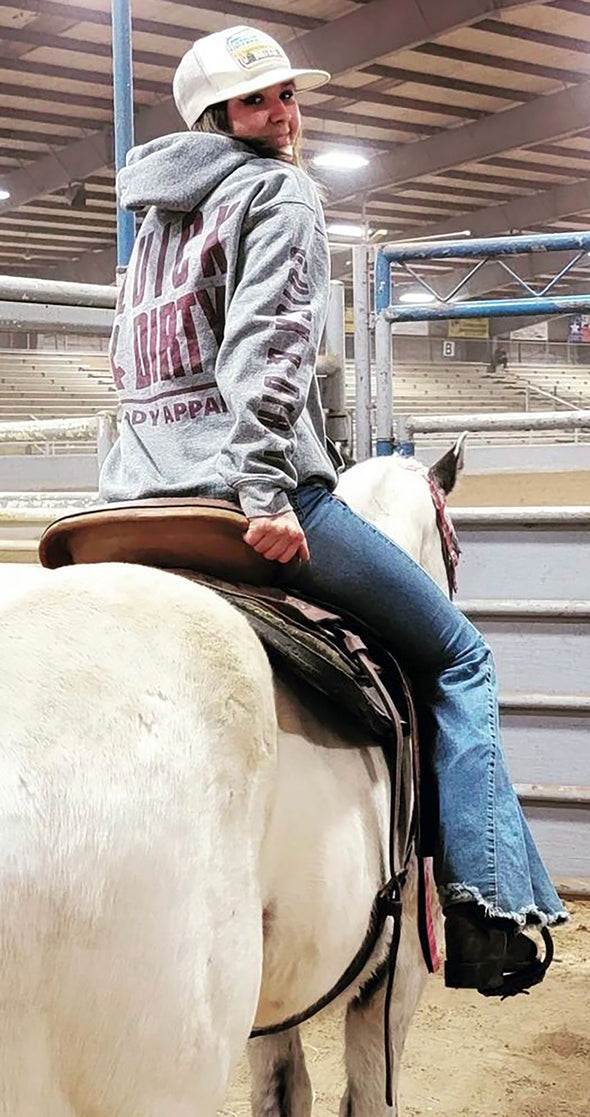 The Original Ash/Maroon "Quick & Dirty" Hoodie by Muddy Apparel