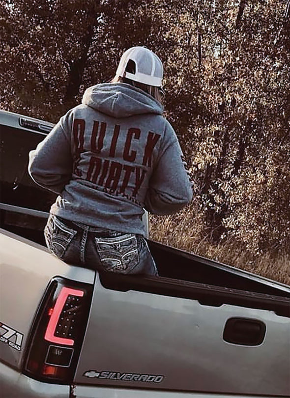The Original Ash/Maroon "Quick & Dirty" Hoodie by Muddy Apparel