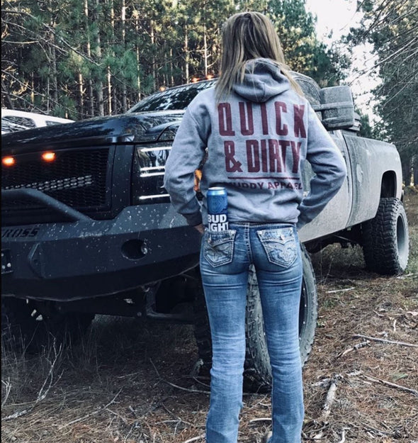 The Original Ash/Maroon "Quick & Dirty" Hoodie by Muddy Apparel
