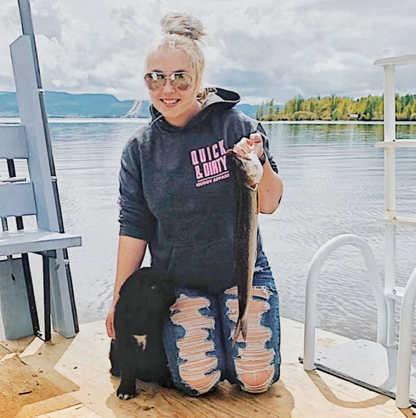 The Original Black/Pink "Quick & Dirty" Hoodie by Muddy Apparel