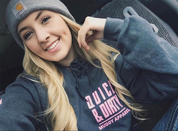 The Original Black/Pink "Quick & Dirty" Hoodie by Muddy Apparel