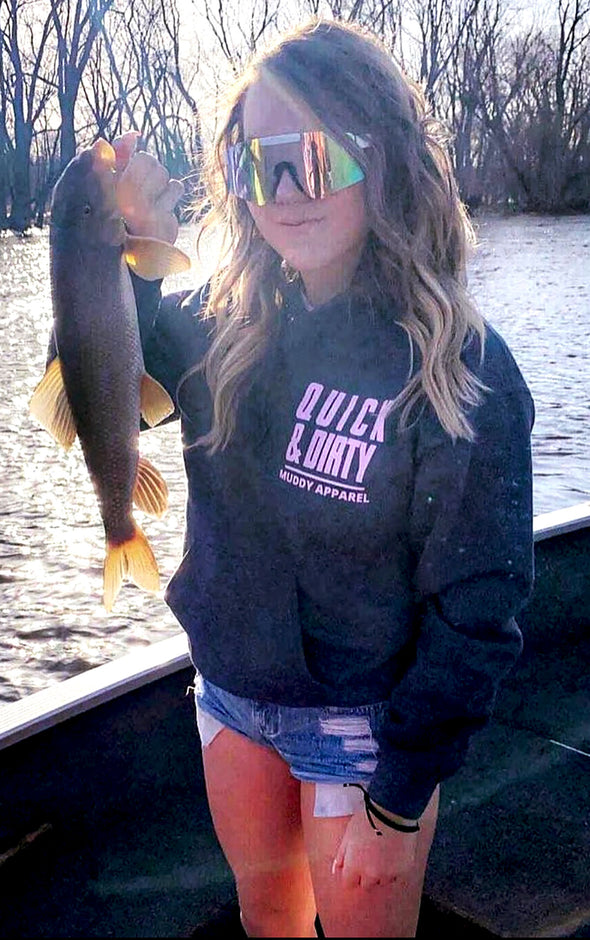 The Original Black/Pink "Quick & Dirty" Hoodie by Muddy Apparel