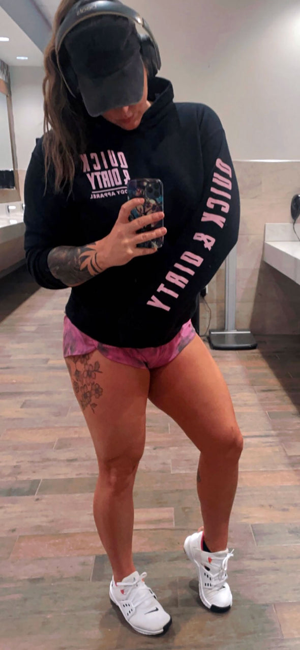 The Original Black/Pink "Quick & Dirty" Hoodie by Muddy Apparel