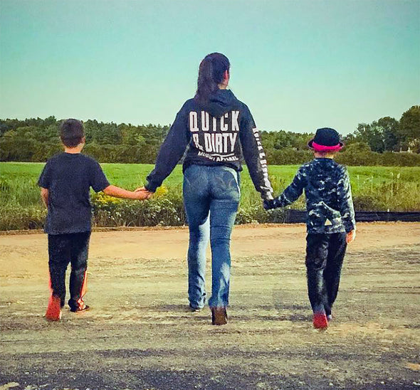 The Original Black/White "Quick & Dirty" Hoodie by Muddy Apparel