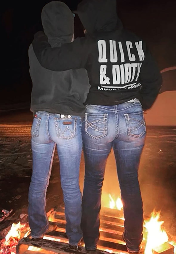 The Original Black/White "Quick & Dirty" Hoodie by Muddy Apparel
