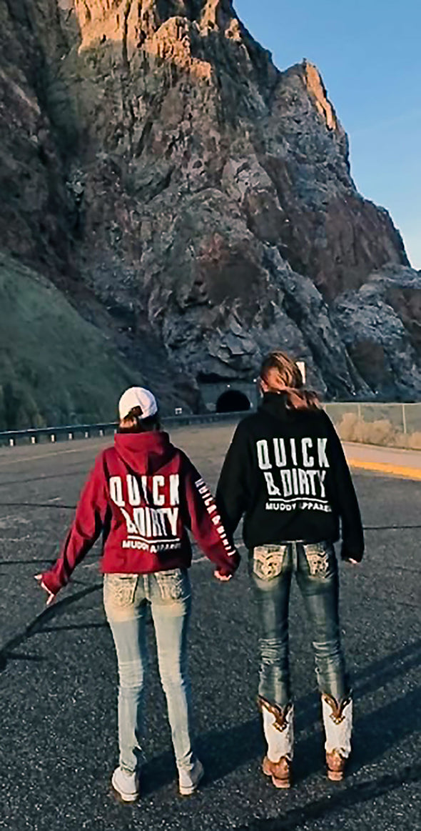 The Original Black/White "Quick & Dirty" Hoodie by Muddy Apparel