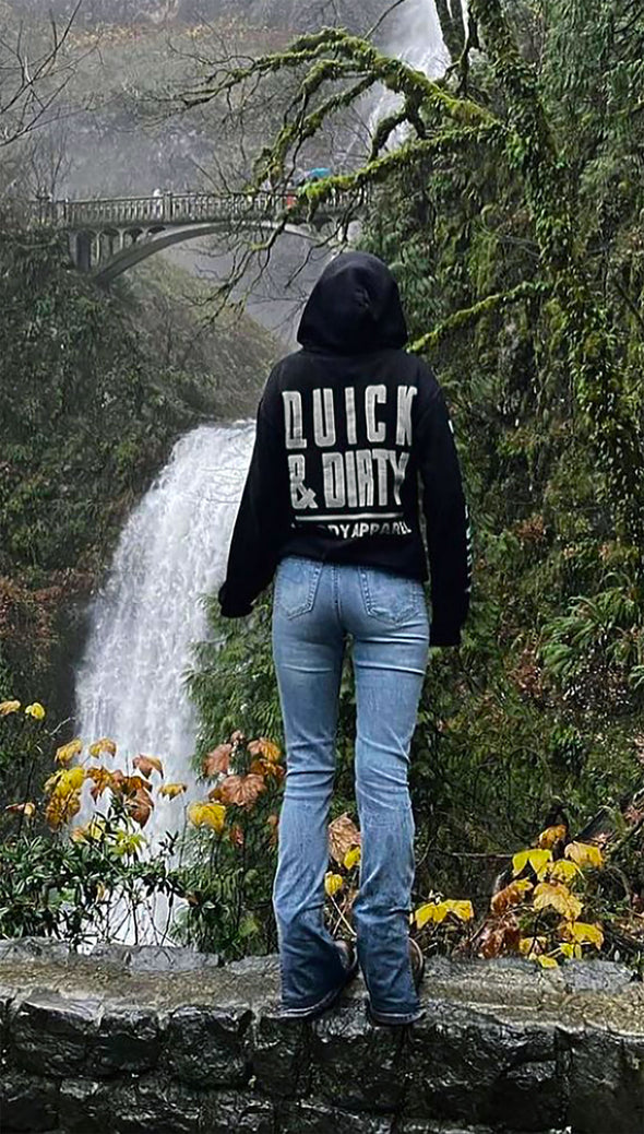 The Original Black/White "Quick & Dirty" Hoodie by Muddy Apparel